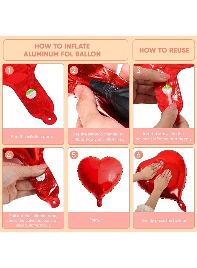 Romantic Valentine's Day Decoration Set, Romantic Wedding Heart Helium Balloons, 500 Rose Petals for Wedding, Party, Valentine's Day, Decorations for Men Women - Image 3